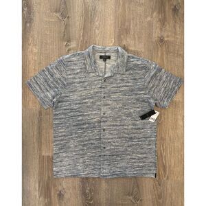 Liverpool Los Angeles Men's‎ Knit Camp Shirt Blue and Cream Size XL NEW